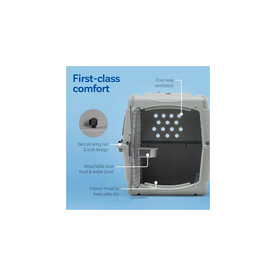 Petmate Sky Kennel for Air Travel, 28in Dog Crate for Pets 15 to 30lbs