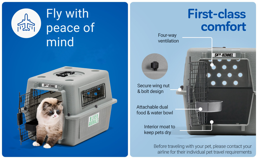 Petmate Sky Kennel for Air Travel, 28in Dog Crate for Pets 15 to 30lbs