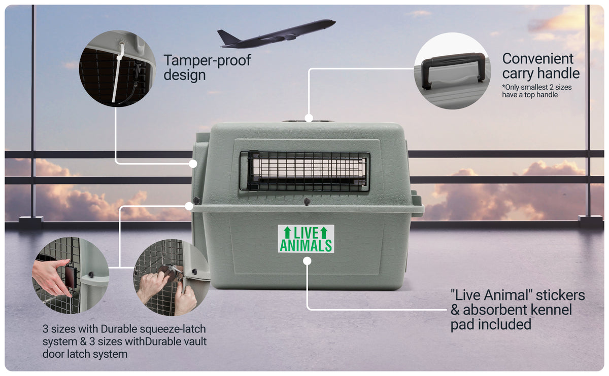 Petmate Sky Kennel for Air Travel, 28in Dog Crate for Pets 15 to 30lbs