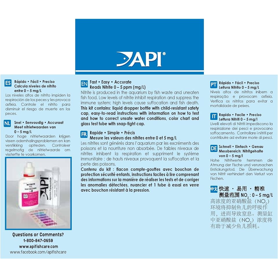 API NITRITE TEST KIT 180-Test Freshwater and Saltwater Aquarium Test Kit