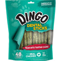 Dingo Dental Sticks Dog Treats With Real Chicken & Parsley, 48 Count | Real Parsley Freshens Breath, Chewing Reduces Tartar & Plaque, Fully Digestible, For Adult Dogs