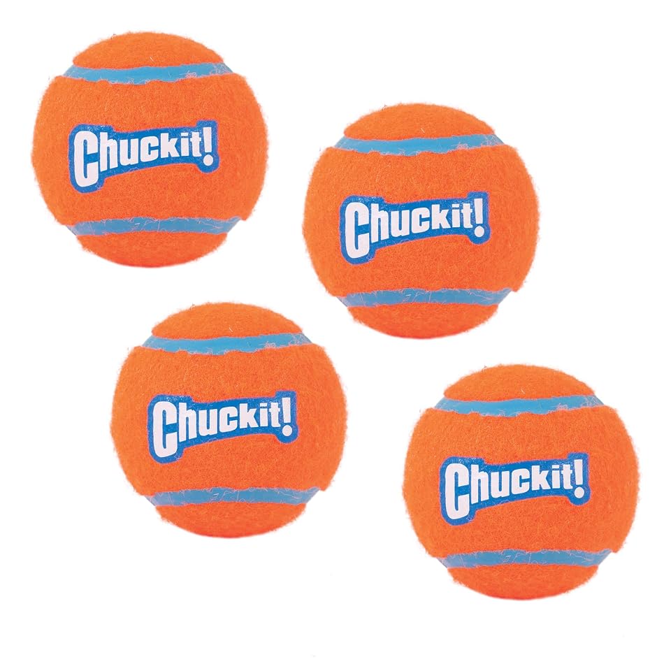 Chuckit! Dog Tennis Ball Toy, Medium 2.5in, 4 Pack, for 20-60lbs Dogs | Made for Dogs Weighing 0 to 100 Pounds 