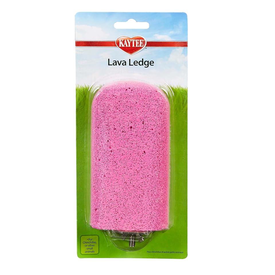 Kaytee Lava Ledge for Small Pet Wire Habitats | Active play. Pumice chinchilla cage accessories for jumping. Safe to chew, attaches to wire homes, chinchilla toys