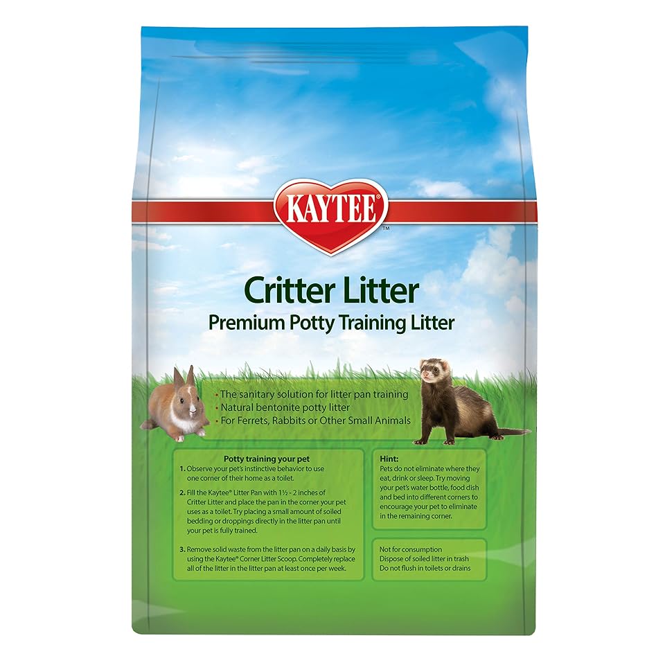 Kaytee Premium Potty Training Critter Litter for Rabbits & Ferrets, 8 lb | Cleaner cages. Bunny litter for potty training. 99% dust free, absorbs 10x, rat litter