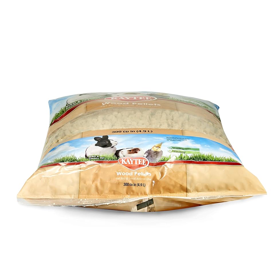 Kaytee Wood Pellets Pet Bird & Small Animal Litter, 8 lb Bag | Cleaner habitats. Wood pellet litter for rabbit bedding. Natural guinea pig bedding, won't stick or cling, easy clean-up