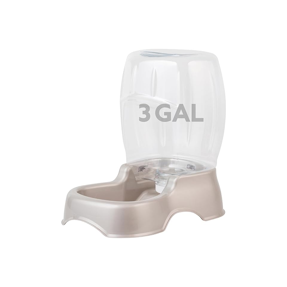 Petmate Pet Cafe Cat and Dog Water Dispenser, 3 GAL, Pearl Tan | USA Made Gravity Waterer with Easy Grab Base for Cats and Dogs 