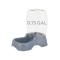 Petmate Pet Cafe Gravity Water Dispenser, 0.75 GAL, Pearl Gray | Bowl for Cats and Dogs, USA Made
