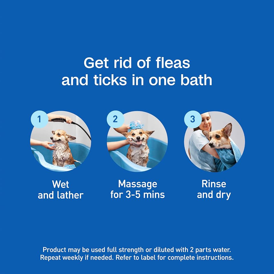 ADAMS Plus Flea & Tick Shampoo with Precor for Dogs, Cats, Puppies & Kittens, Flea Shampoo to Treat Infestations, Kills Ticks, Fleas, Flea Eggs & Lice, Cleans and Conditions Coat, 6 Ounces