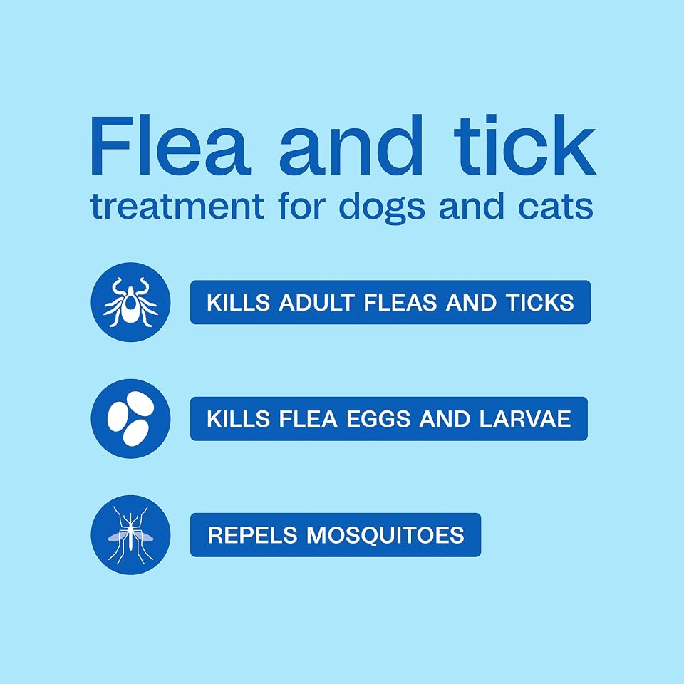 ADAMS Plus Flea and Tick Spray for Dogs & Cats, Kills Fleas and Ticks, Repels Mosquitoes, Prevents Infestations up to 2 Months, Treatment for Dogs, Cats, Puppies & Kittens, 8 Fl Oz
