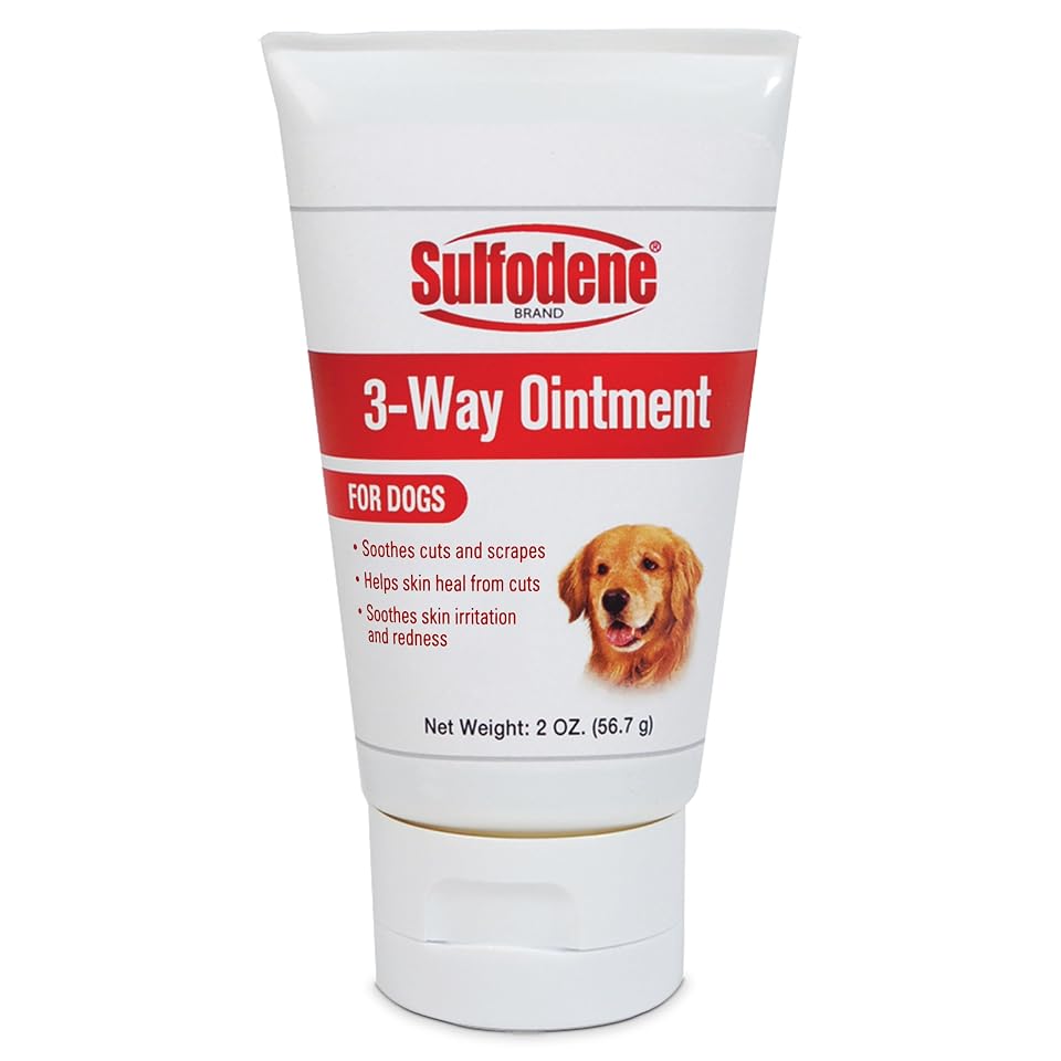 Sulfodene Wound Care 3-Way Ointment for Dogs & Puppies, Soothes Cuts, Scrapes, Skin Irritation, and Redness, First Aid Relief that Supports Skin Healing and Comfort, 2 oz